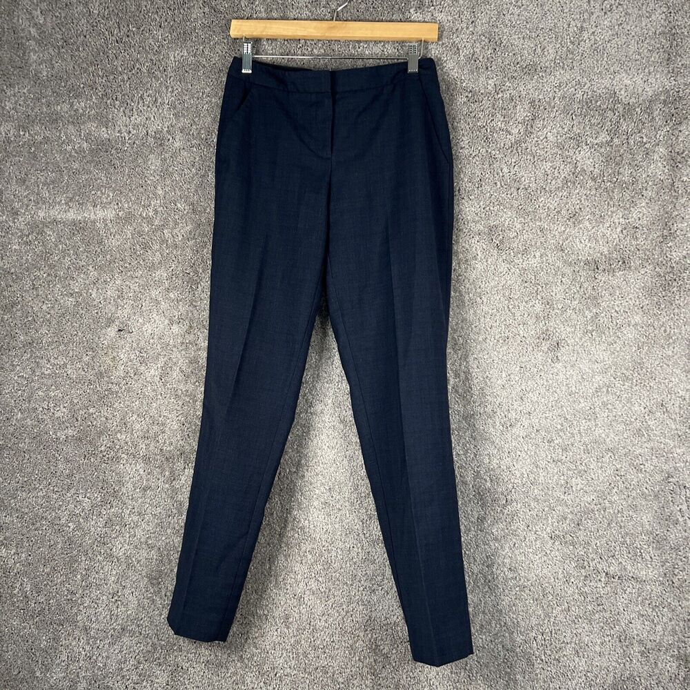 Tahari Dress Pants Womens 4 Blue Flat Front Pockets Business